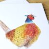 pheasant in snow recycled christmas card fure feathers and tails
